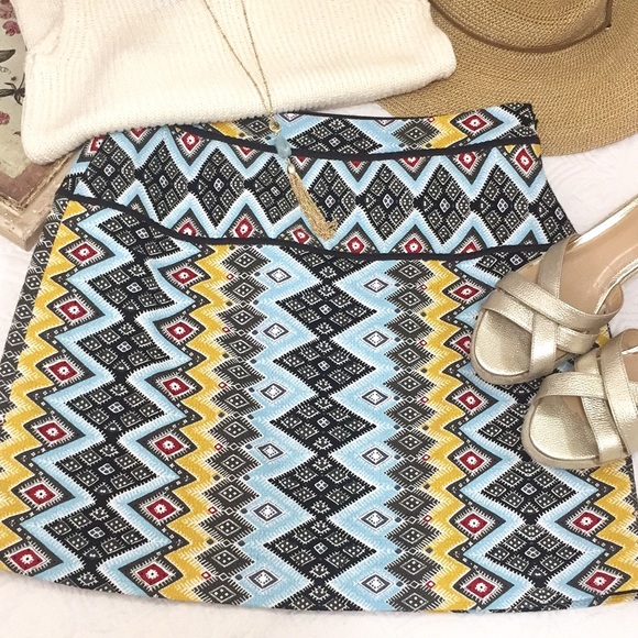 Loft Vibrant Boho Shift Skirt - Picture 2 of 12